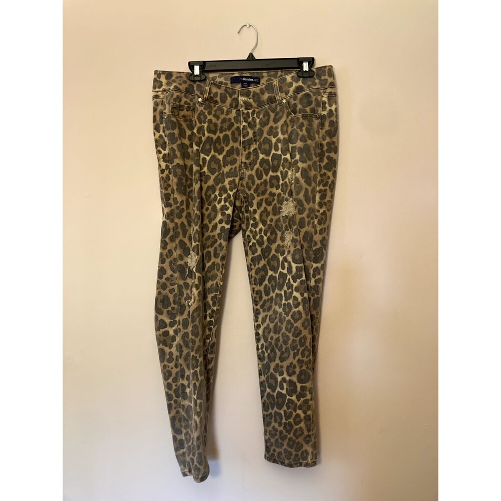 Denim 24/7 Animal Print Jeans Trousers Pants - size 14W